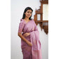 Astonishing Women's Litchi silk Printed Saree With Unstitched Blouse