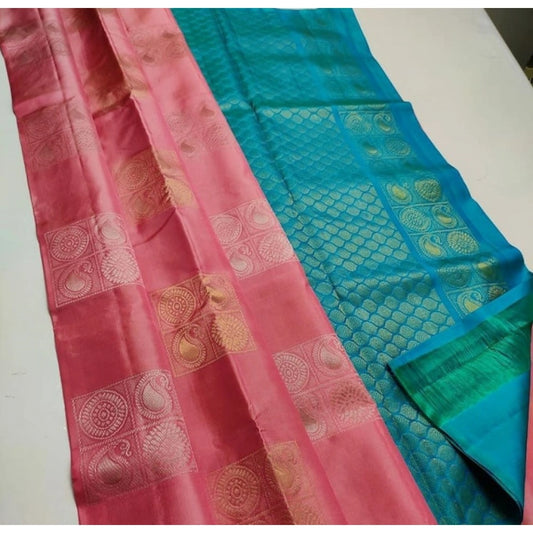Modern Women's Litchi silk Printed Saree With Unstitched Blouse