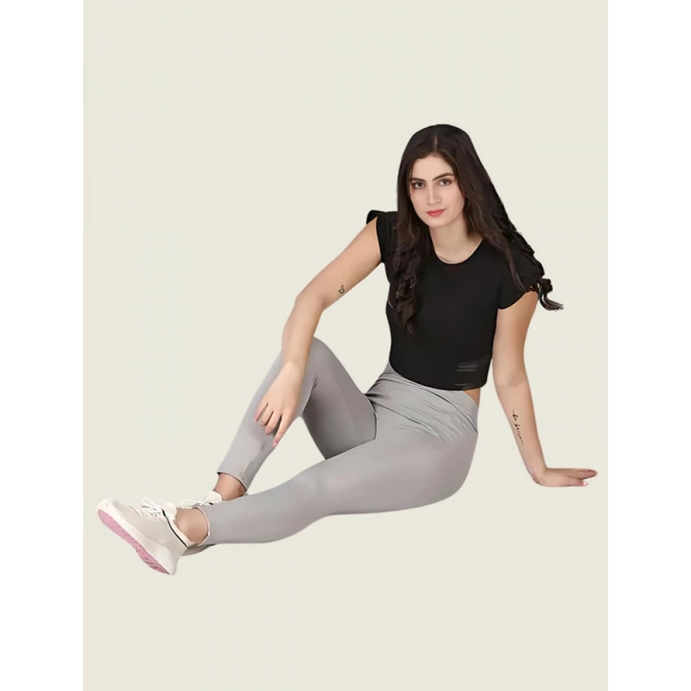 Fashionable Women's Polyester Solid Ankle length High Waisted Tights