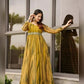 Attractive Sibori Georgette Gown with Belt