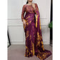 Beautiful Satin Silk Saree with Blouse Piece