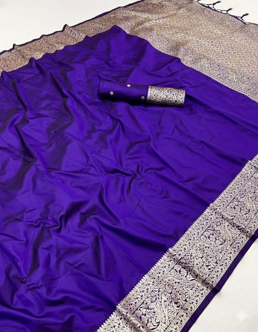 Pure Soft Banarasi Silk Galla Pallu Saree