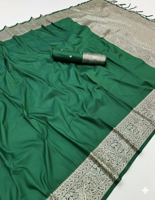 Pure Soft Banarasi Silk Galla Pallu Saree