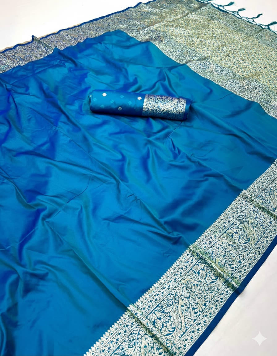 Pure Soft Banarasi Silk Galla Pallu Saree