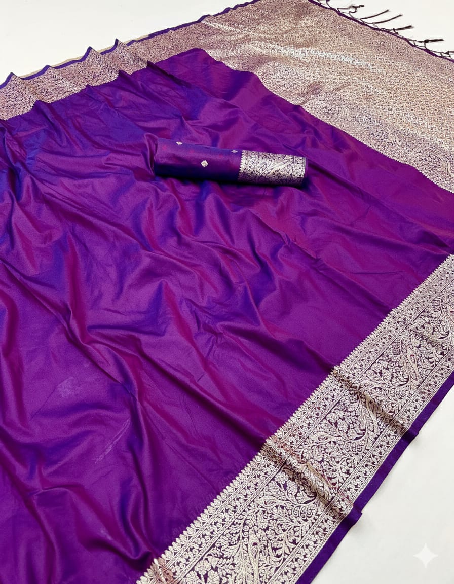 Pure Soft Banarasi Silk Galla Pallu Saree