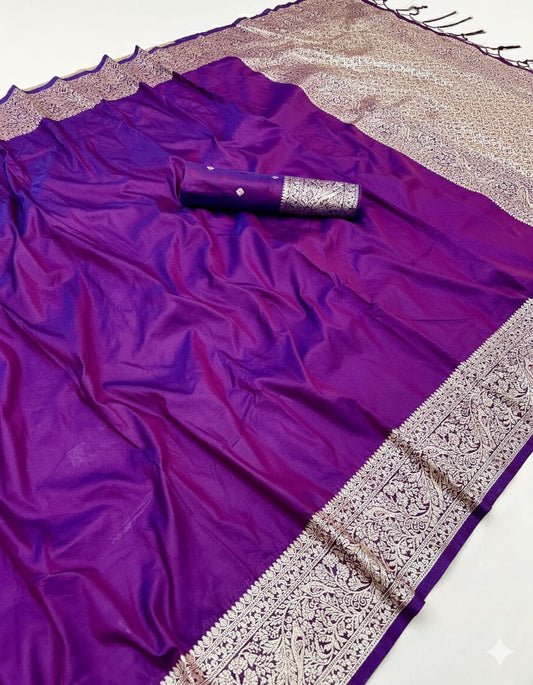 Pure Soft Banarasi Silk Galla Pallu Saree