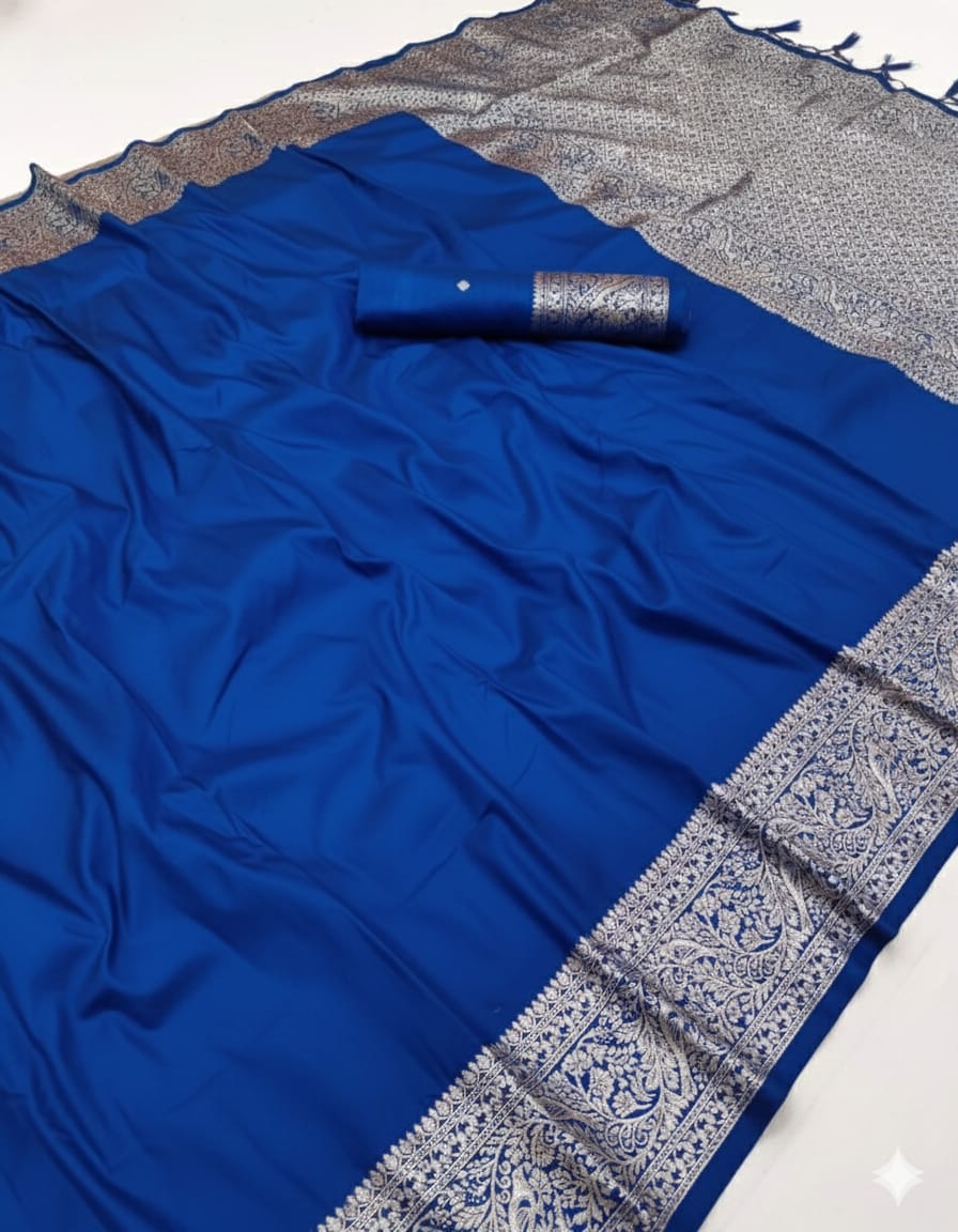 Pure Soft Banarasi Silk Galla Pallu Saree