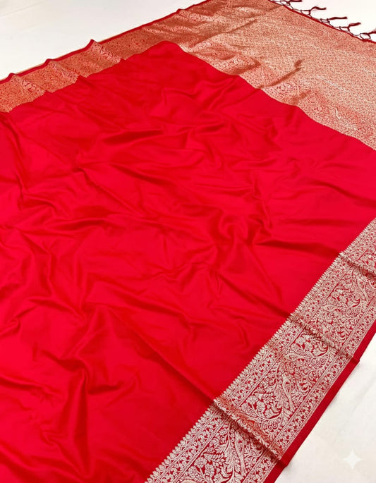 Pure Soft Banarasi Silk Galla Pallu Saree
