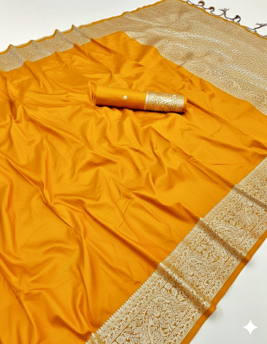 Pure Soft Banarasi Silk Galla Pallu Saree