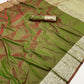 Pure Soft Banarasi Silk Galla Pallu Saree