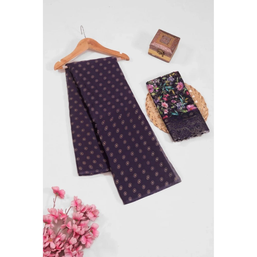 Charming Women's Printed Brasso Saree With Blouse Piece