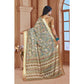 Gracious Women's Printed Cotton Linen Saree With Blouse Piece