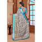 Gracious Women's Printed Cotton Linen Saree With Blouse Piece