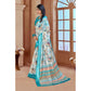 Gracious Women's Printed Cotton Linen Saree With Blouse Piece