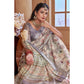 Gracious Women's Printed Cotton Linen Saree With Blouse Piece