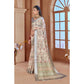 Gracious Women's Printed Cotton Linen Saree With Blouse Piece