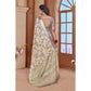 Gracious Women's Printed Cotton Linen Saree With Blouse Piece