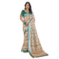 Gracious Women's Printed Cotton Linen Saree With Blouse Piece