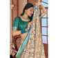 Gracious Women's Printed Cotton Linen Saree With Blouse Piece