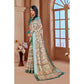 Gracious Women's Printed Cotton Linen Saree With Blouse Piece
