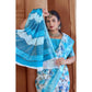 Gracious Women's Printed Cotton Linen Saree With Blouse Piece