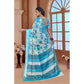 Gracious Women's Printed Cotton Linen Saree With Blouse Piece