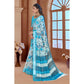 Gracious Women's Printed Cotton Linen Saree With Blouse Piece