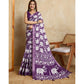 Glorious Women's Silk Blend Printed Saree With Blouse Piece
