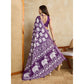 Glorious Women's Silk Blend Printed Saree With Blouse Piece