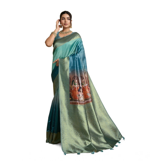 Incredible Women's Silk Printed Saree With Blouse Piece