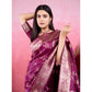 Sophisticated Women's Banarasi Silk Printed Saree With Blouse Piece