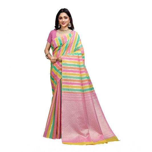 Superb Women's Cotton Blended Printed Saree With Blouse Piece