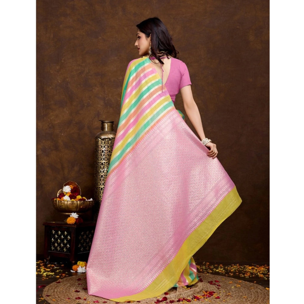 Superb Women's Cotton Blended Printed Saree With Blouse Piece