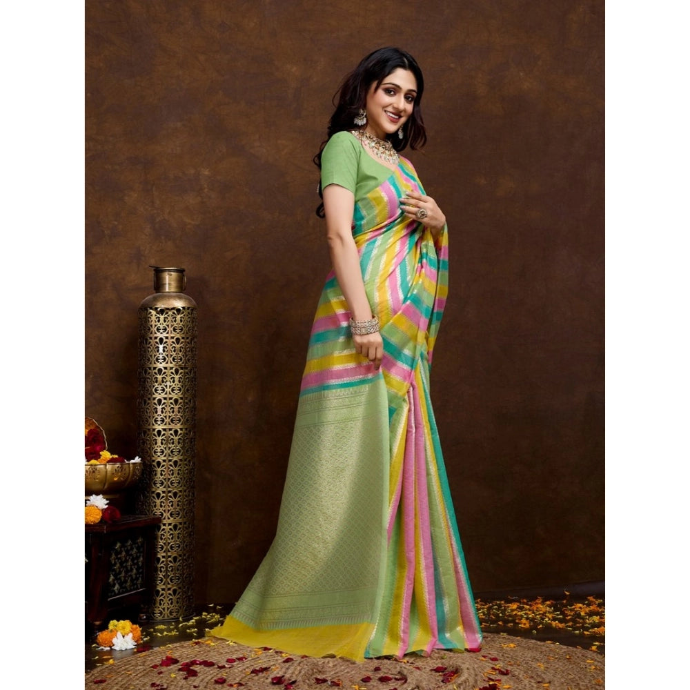 Superb Women's Cotton Blended Printed Saree With Blouse Piece