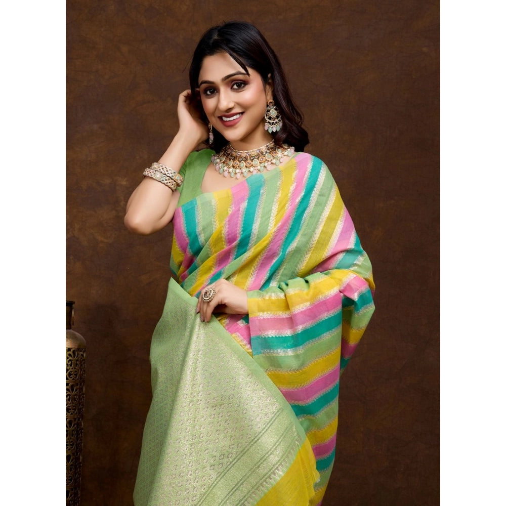 Superb Women's Cotton Blended Printed Saree With Blouse Piece