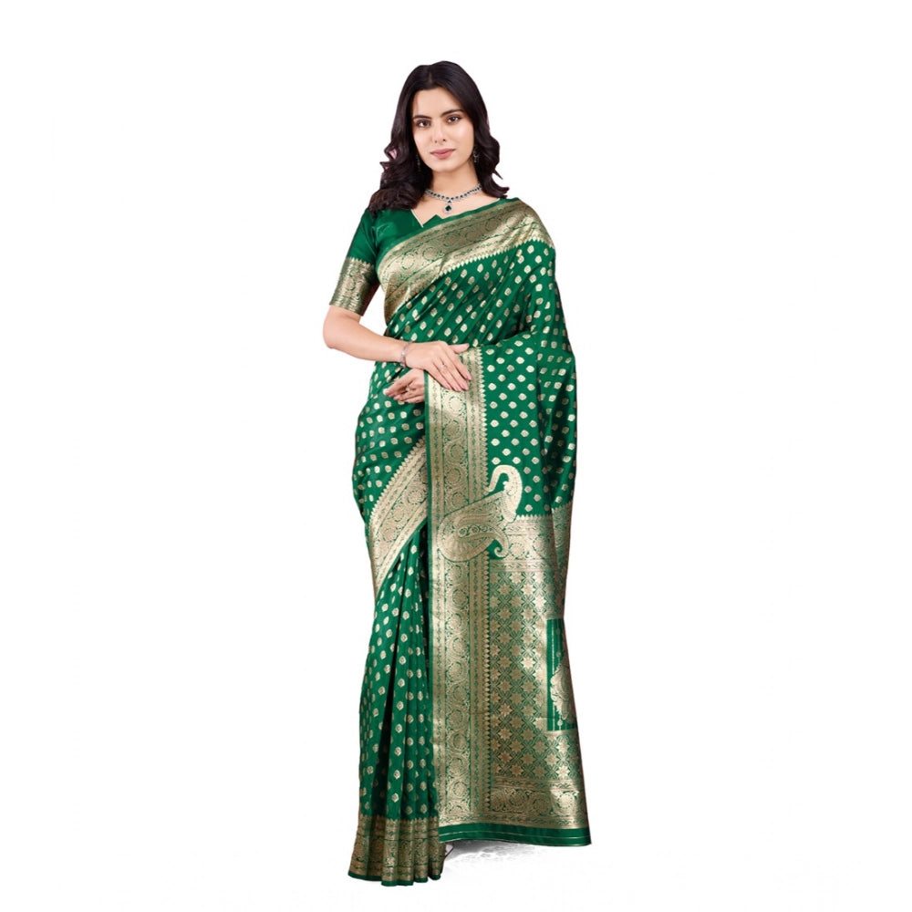 Sophisticated Women's Banarasi Silk Printed Saree With Blouse Piece