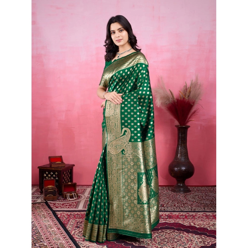 Sophisticated Women's Banarasi Silk Printed Saree With Blouse Piece