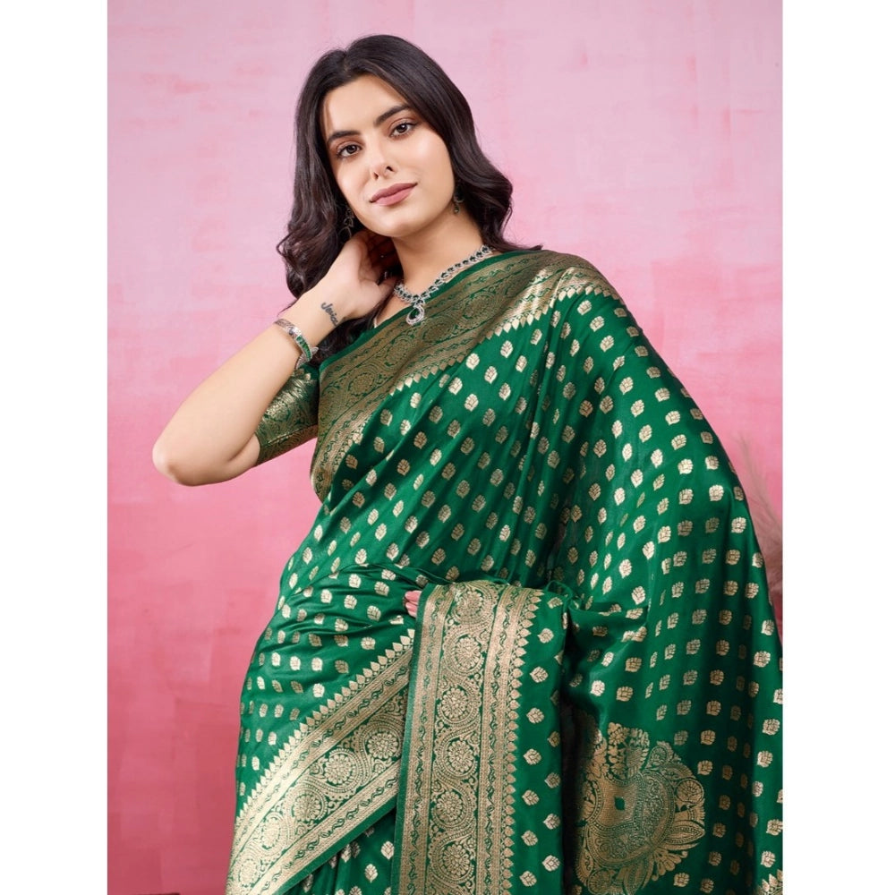 Sophisticated Women's Banarasi Silk Printed Saree With Blouse Piece