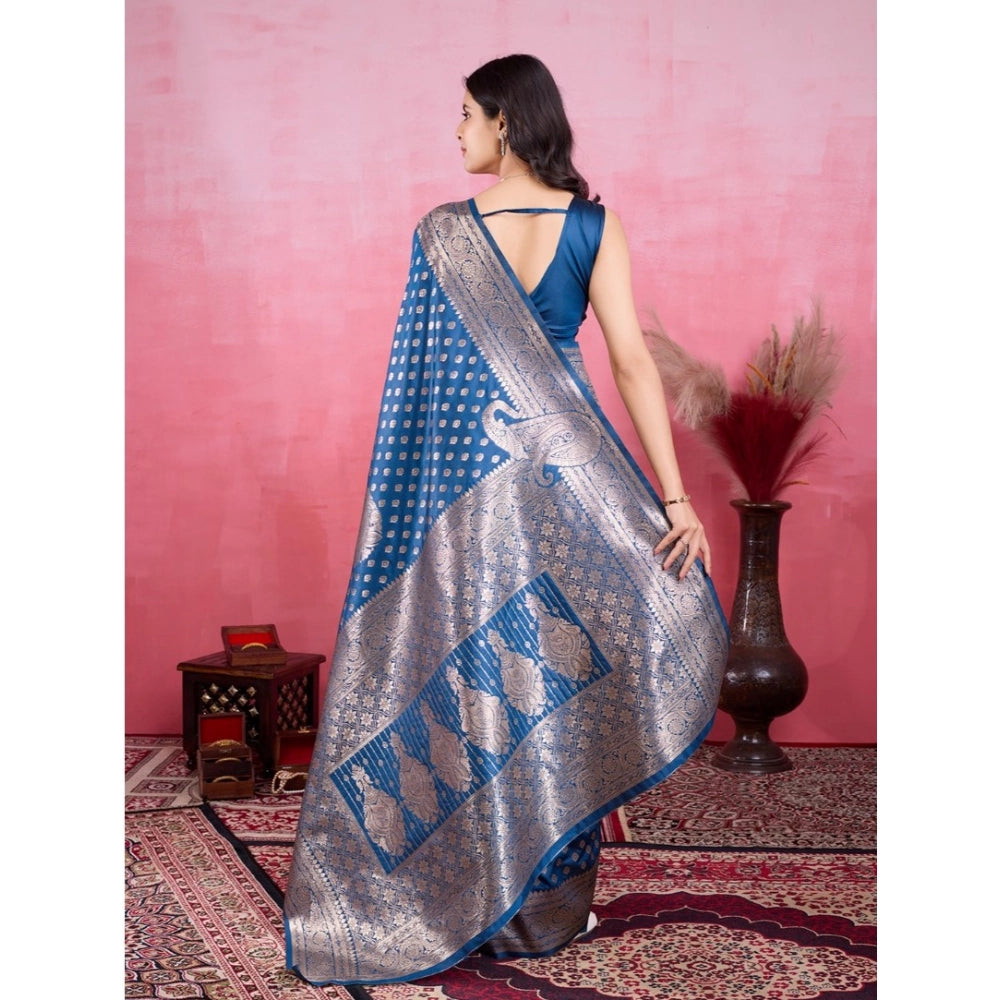 Sophisticated Women's Banarasi Silk Printed Saree With Blouse Piece