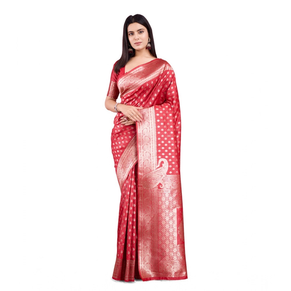 Sophisticated Women's Banarasi Silk Printed Saree With Blouse Piece