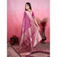 Sophisticated Women's Banarasi Silk Printed Saree With Blouse Piece
