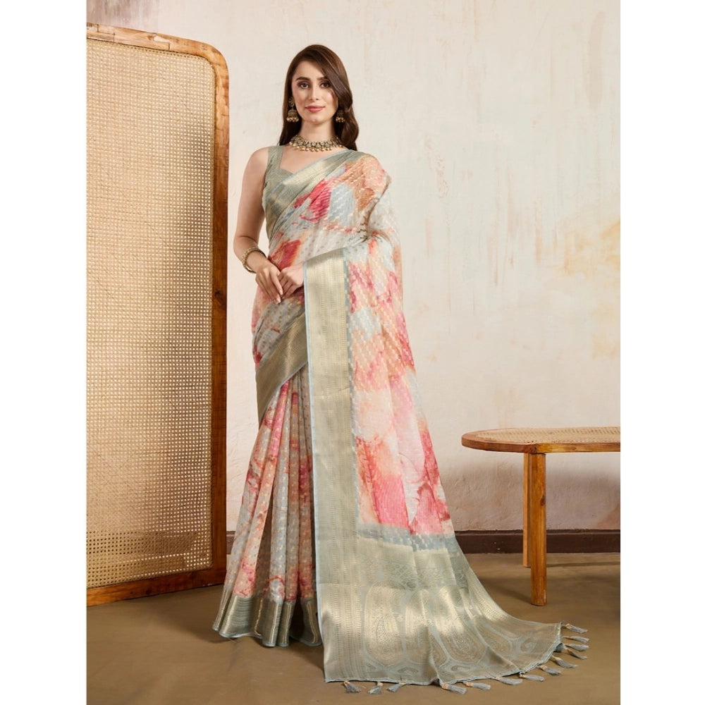 Appealing Women's Viscose Printed Saree With Blouse Piece