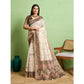 Dashing Women's Silk Blend Printed Saree With Blouse Piece