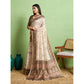 Dashing Women's Silk Blend Printed Saree With Blouse Piece