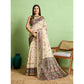 Dashing Women's Silk Blend Printed Saree With Blouse Piece