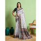 Dashing Women's Silk Blend Printed Saree With Blouse Piece