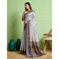 Dashing Women's Silk Blend Printed Saree With Blouse Piece