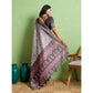 Dashing Women's Silk Blend Printed Saree With Blouse Piece