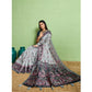 Dashing Women's Silk Blend Printed Saree With Blouse Piece
