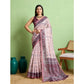 Dashing Women's Silk Blend Printed Saree With Blouse Piece
